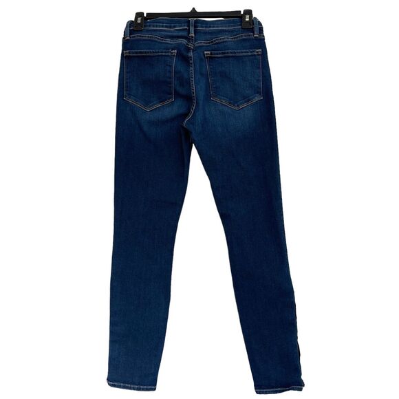 FRAME SZ 27 Jeans Le Skinny de Jeanne Mid-Rise Stretch 5-Pocket Snap Hems Martha - Picture 4 of 11